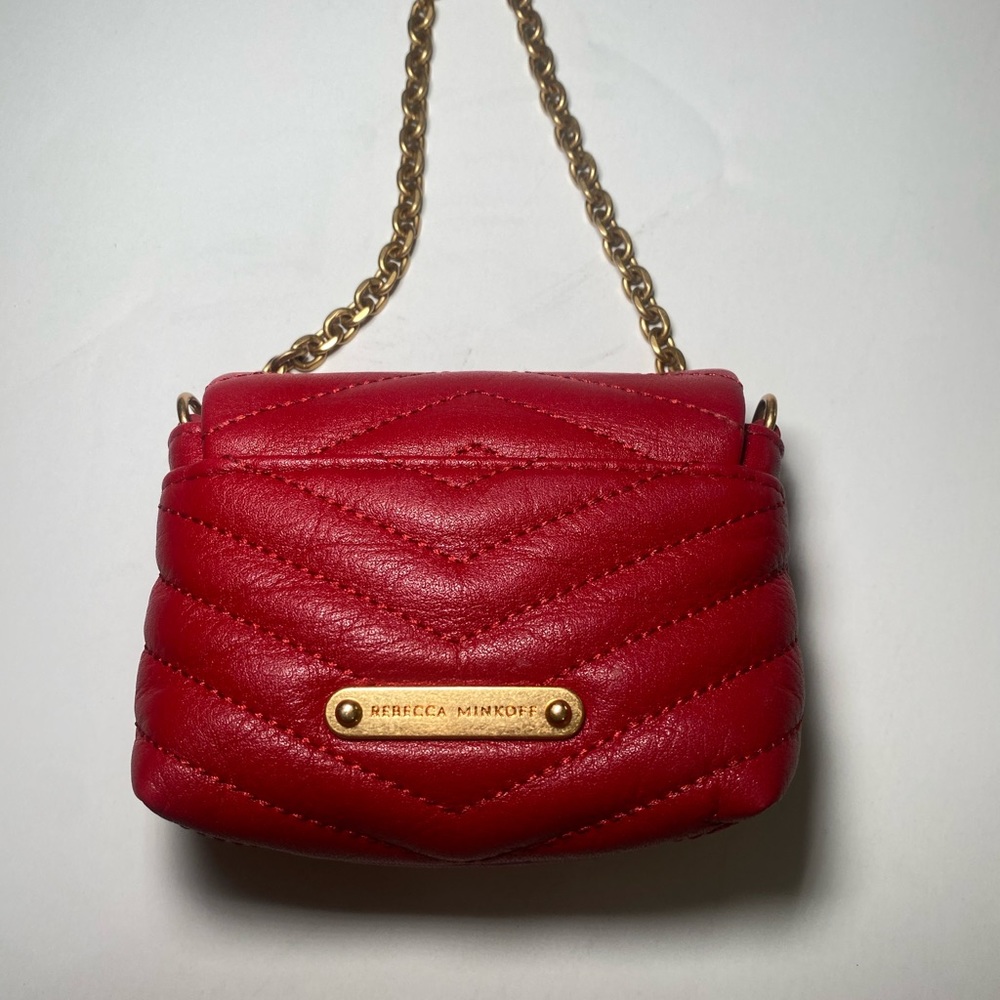 Rebecca Minkoff Women's Edie Clasp-Fastening Quilted Micro Kiss/ Red Crossbody